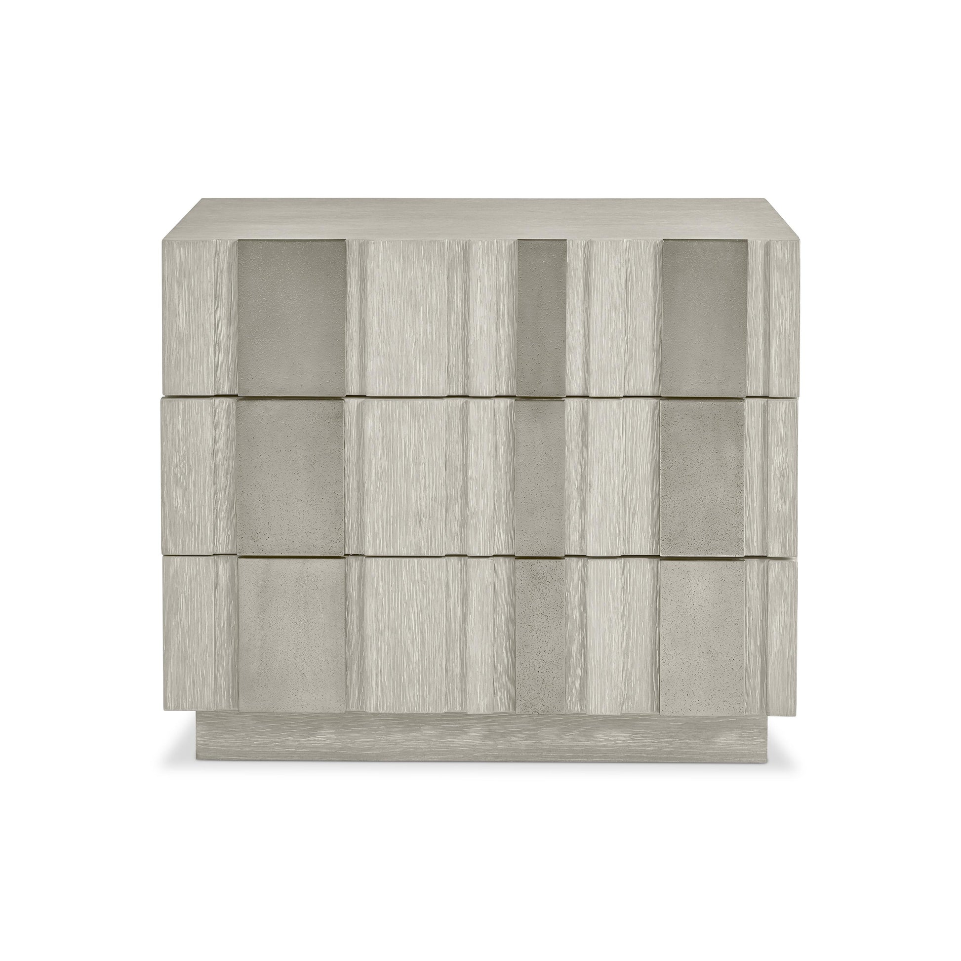 Tempo Satin Nickel/Larza Nightstand (32" W) - Ornate Home