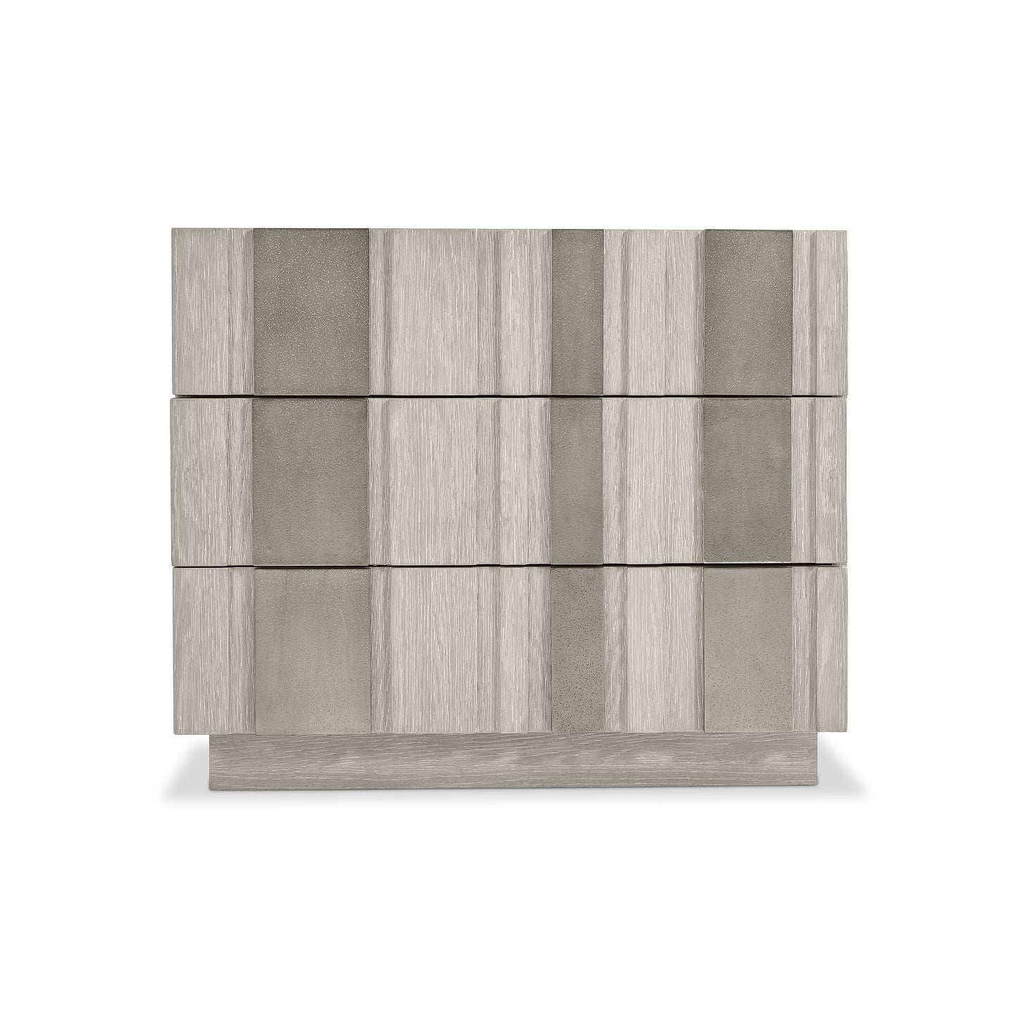 Tempo Satin Nickel/Larza Nightstand (32" W) - Ornate Home