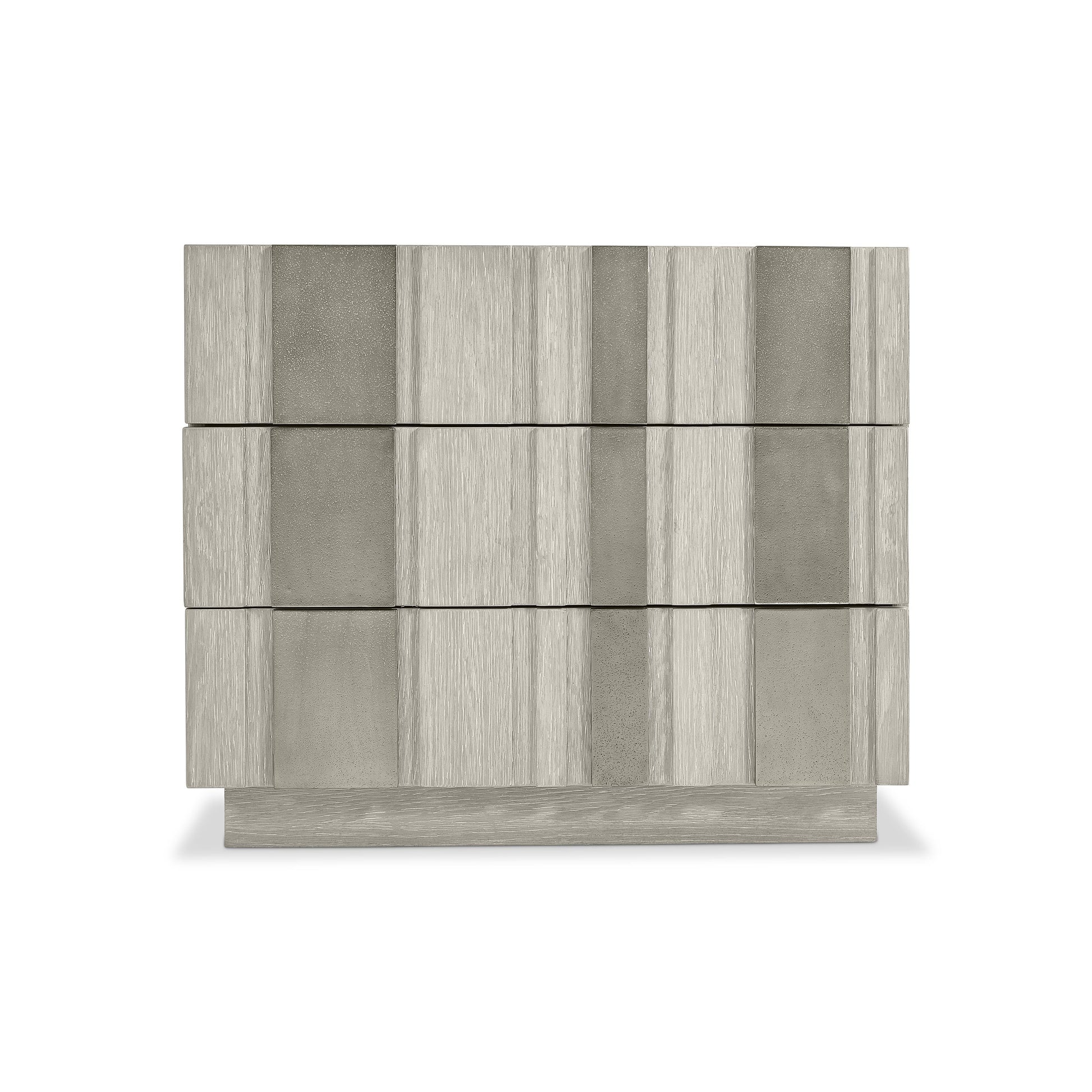 Tempo Satin Nickel/Larza Nightstand (32" W) - Ornate Home