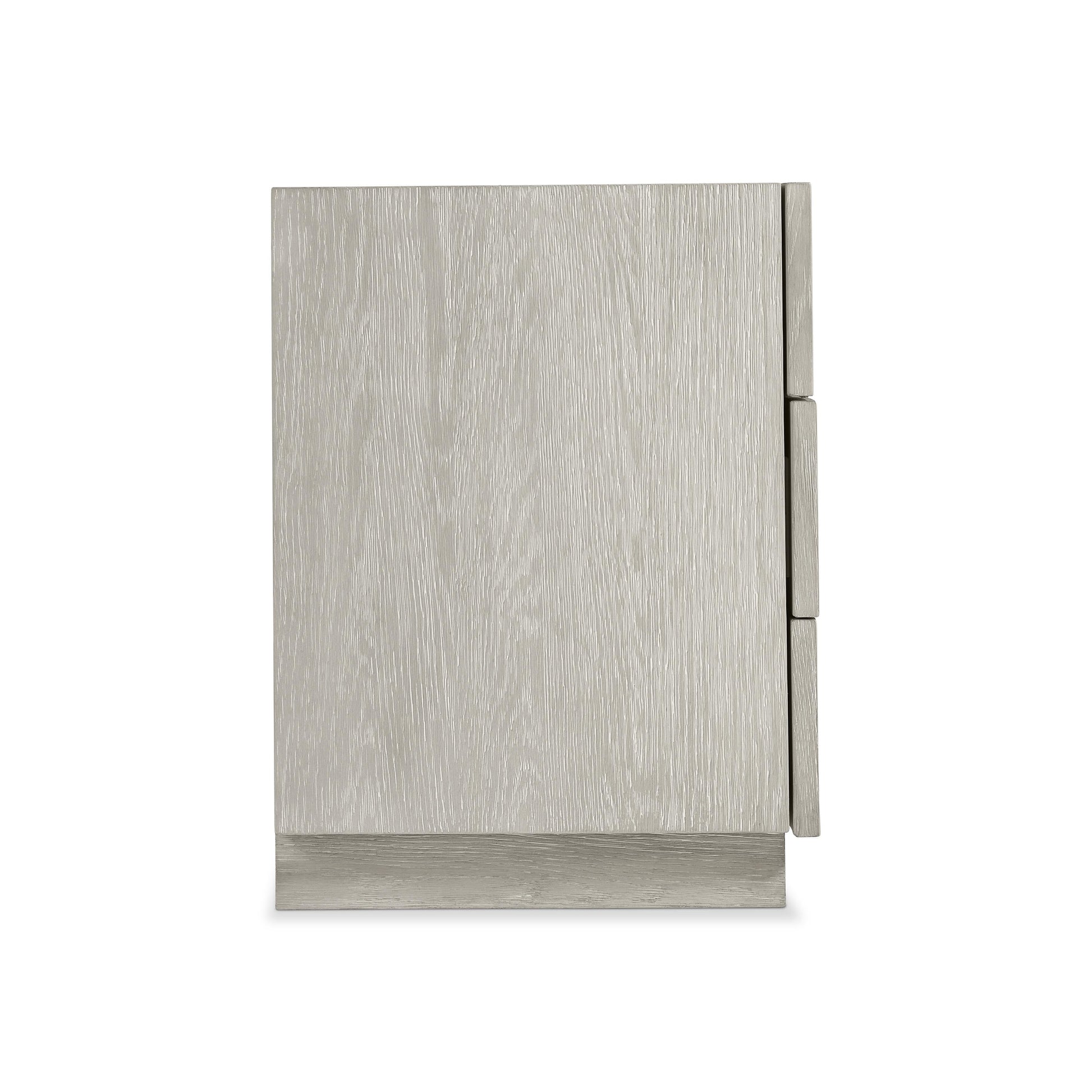 Tempo Satin Nickel/Larza Nightstand (32" W) - Ornate Home