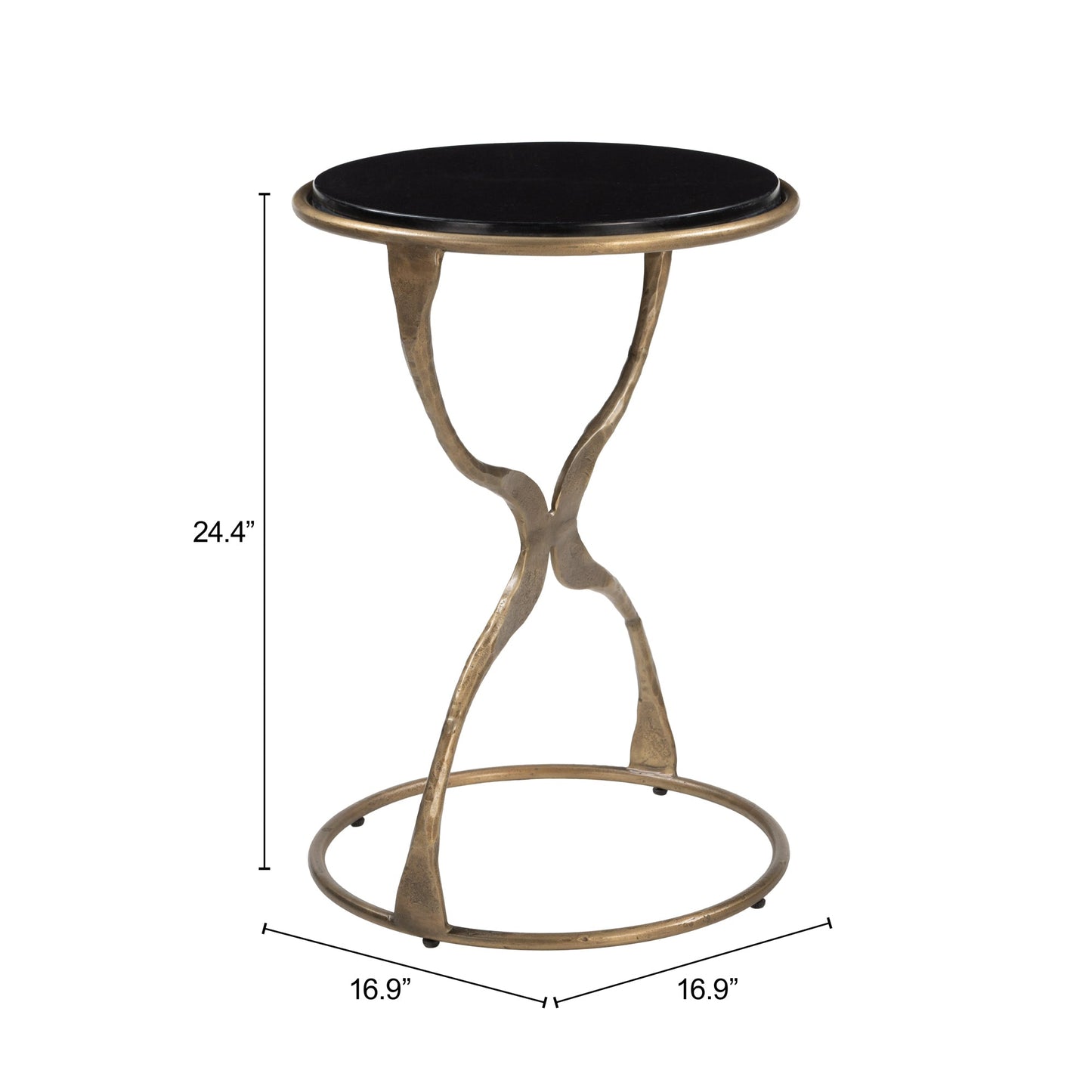 Tempus Black & Brass Accent Table - Ornate Home