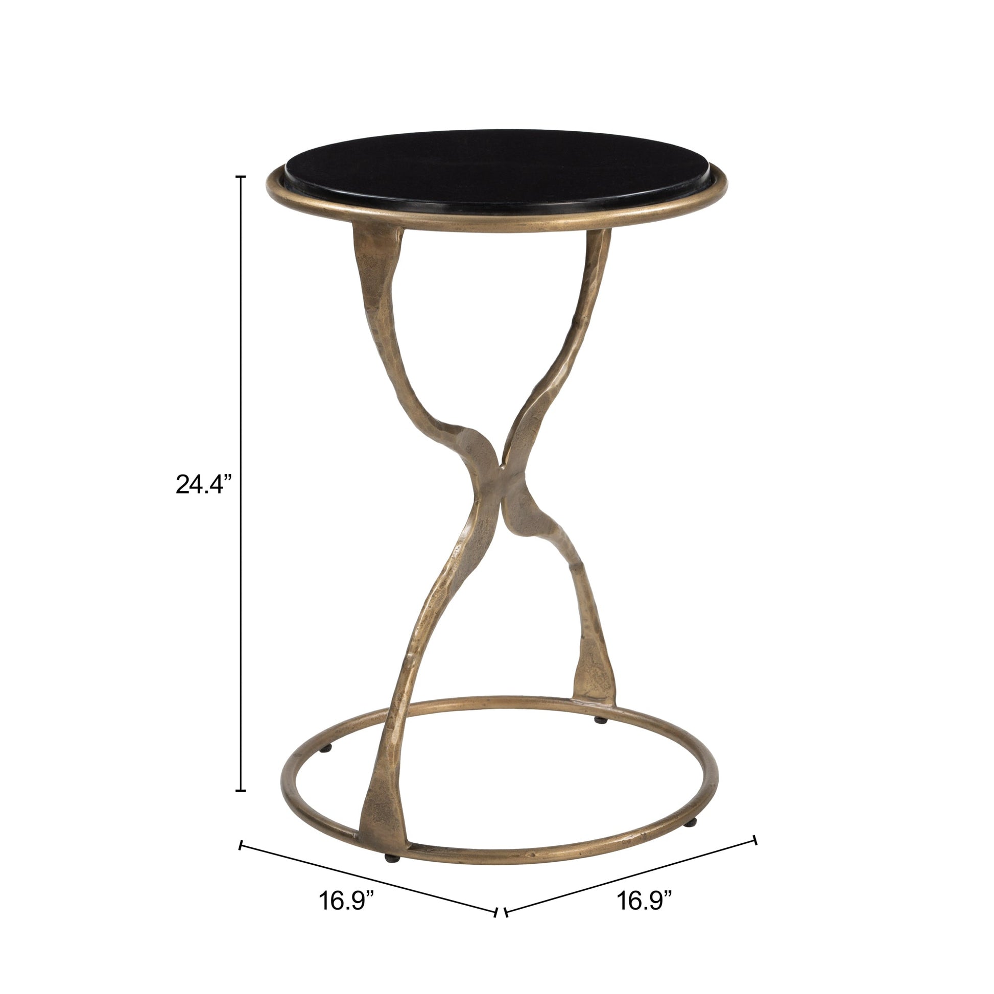 Tempus Black & Brass Accent Table - Ornate Home