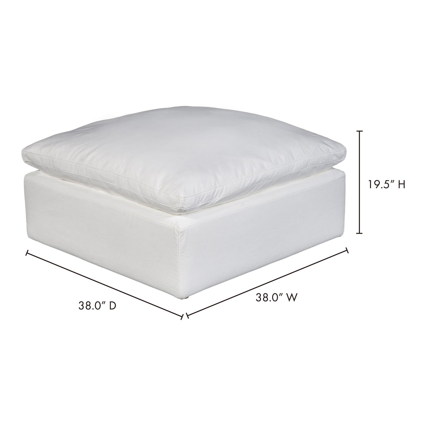 Terra Cream White Condo Ottoman - Ornate Home