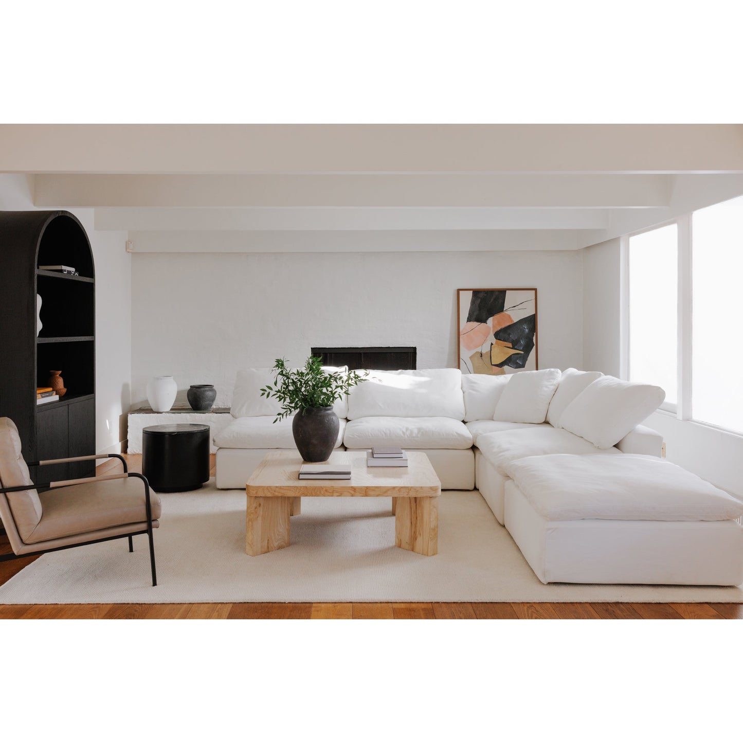 Terra Cream White Condo Ottoman - Ornate Home