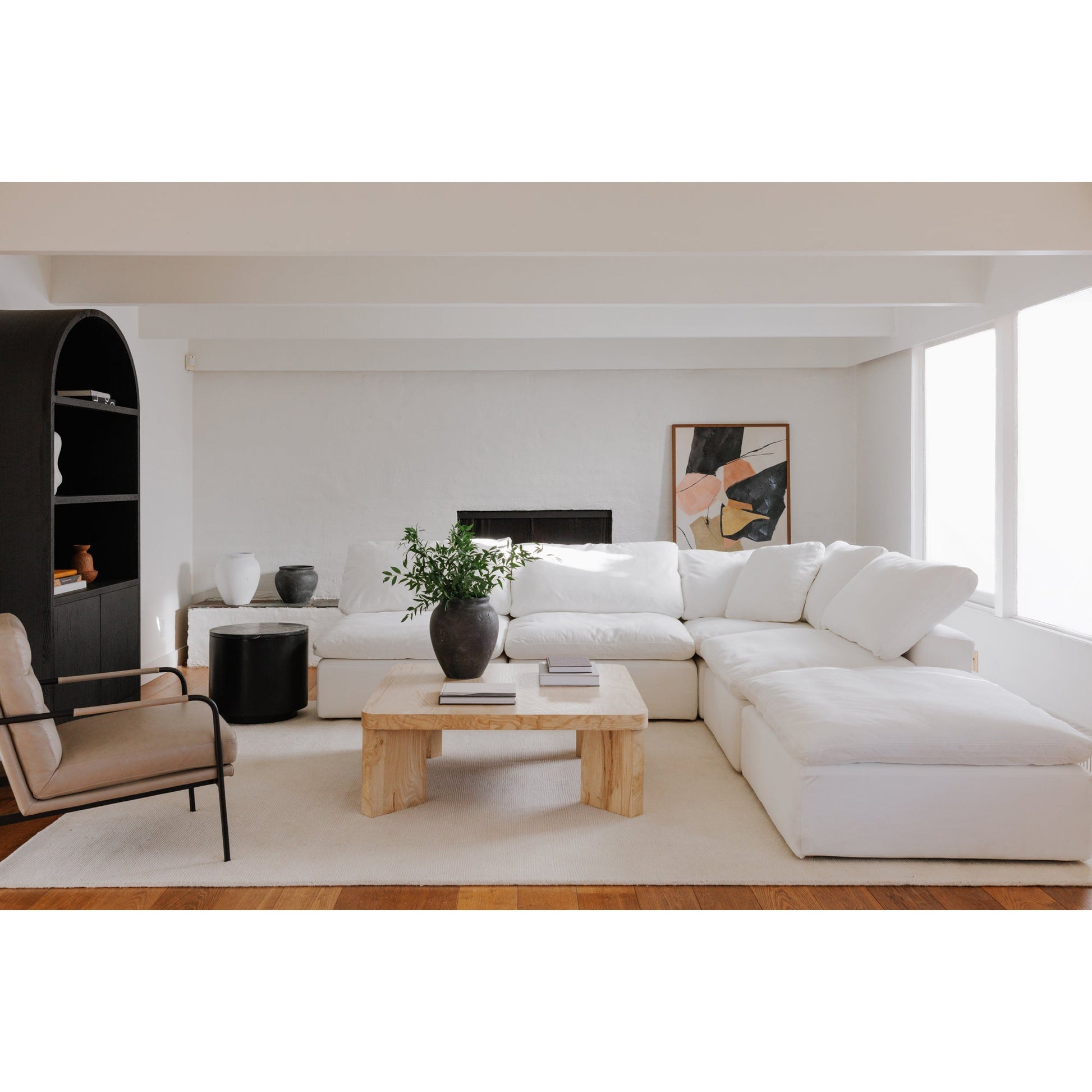 Terra Cream White Condo Ottoman - Ornate Home