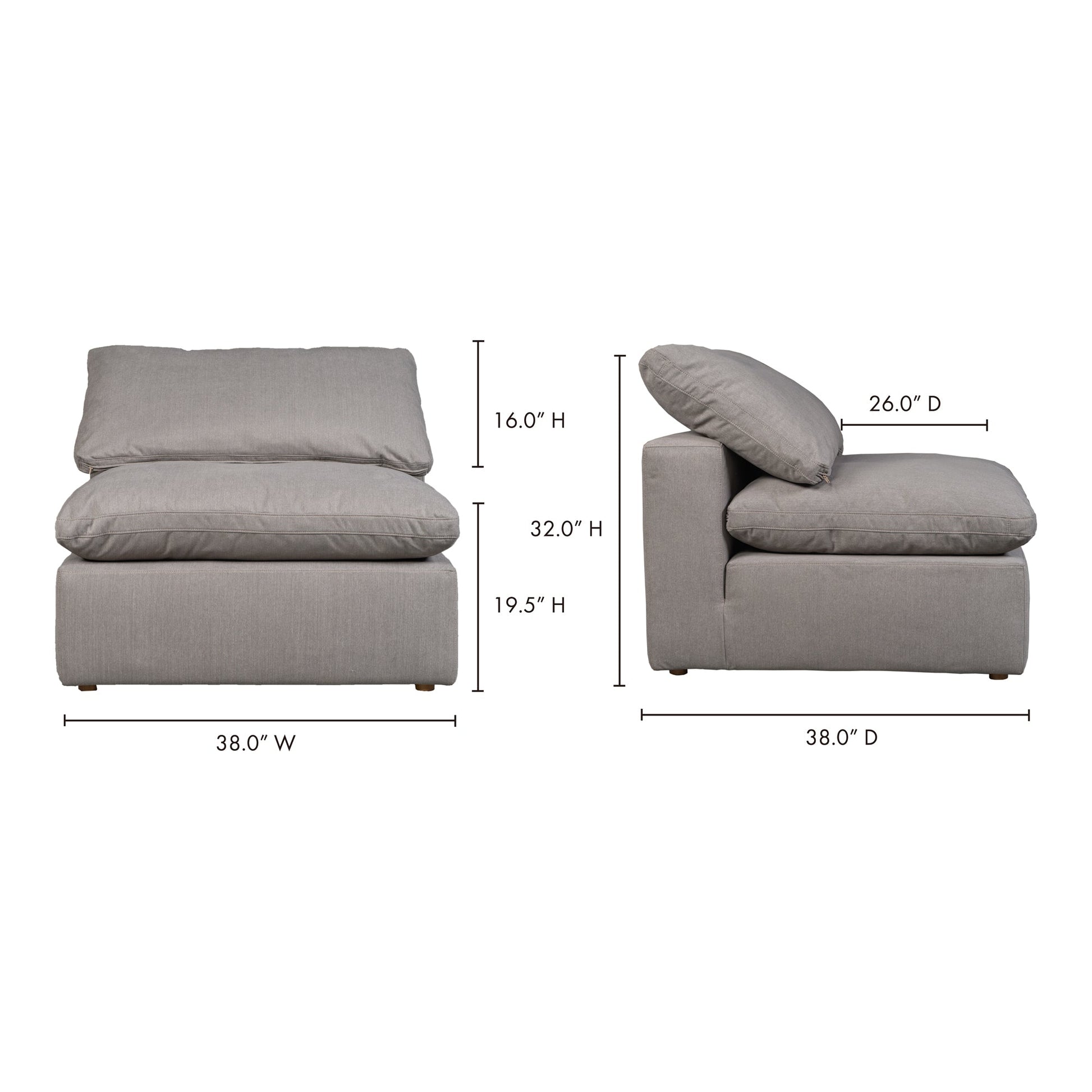 Terra Light Grey Condo Chair - Ornate Home