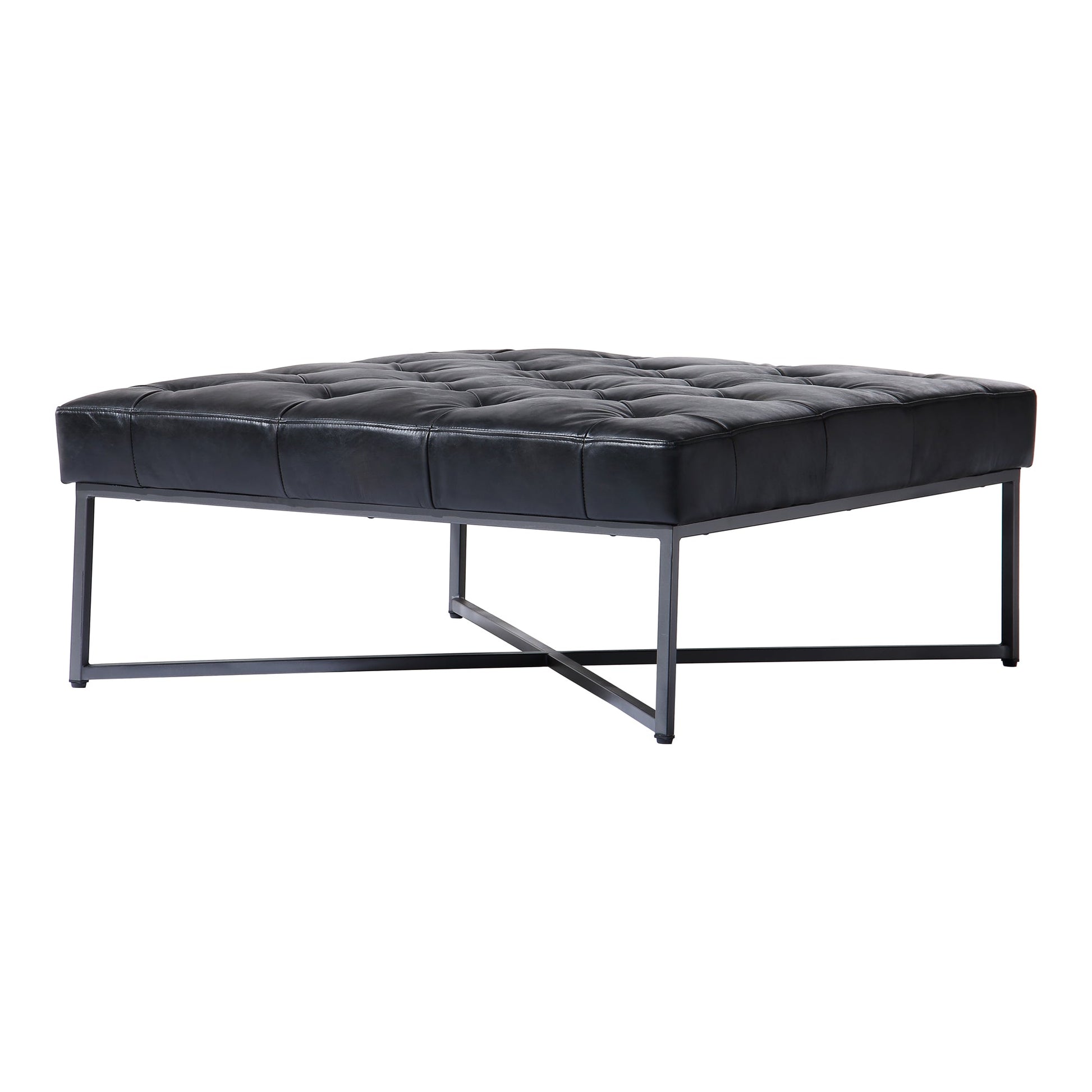 Thad Black Ottoman - Ornate Home