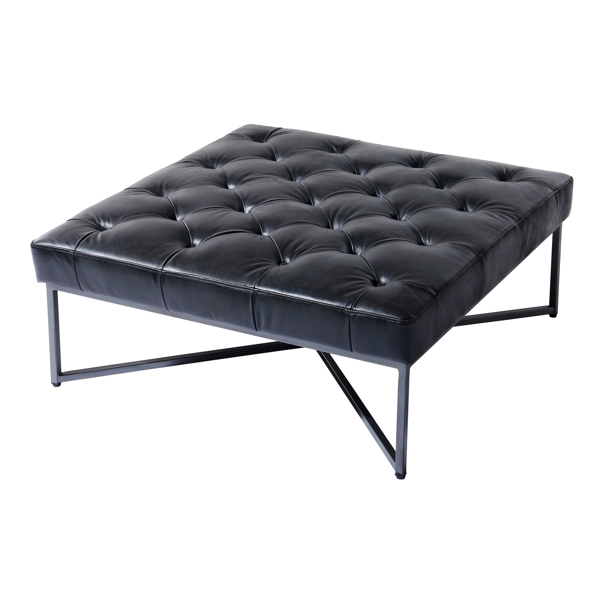 Thad Black Ottoman - Ornate Home