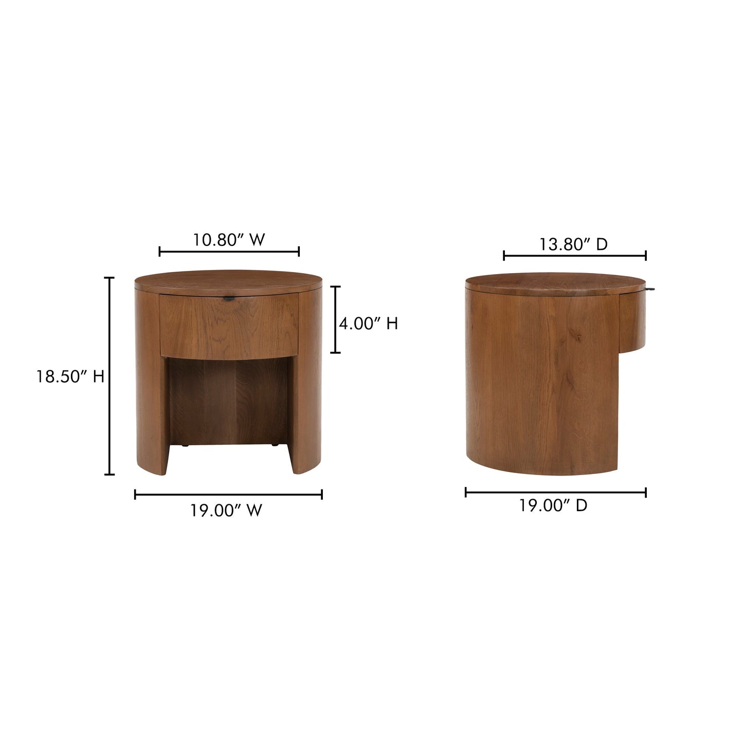 Theo Brown One Drawer Nightstand - Ornate Home