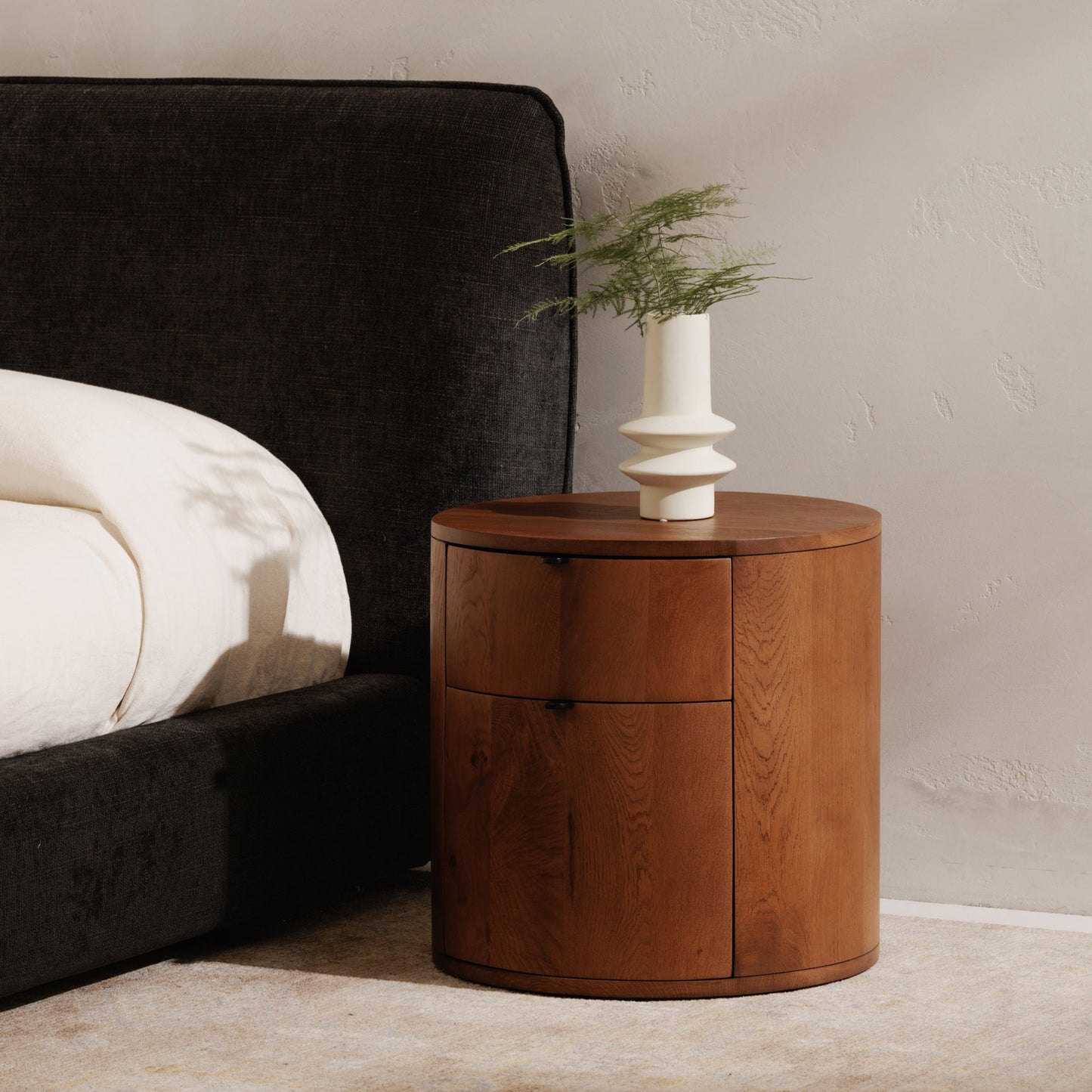 Theo Brown Two Drawer Nightstand - Ornate Home