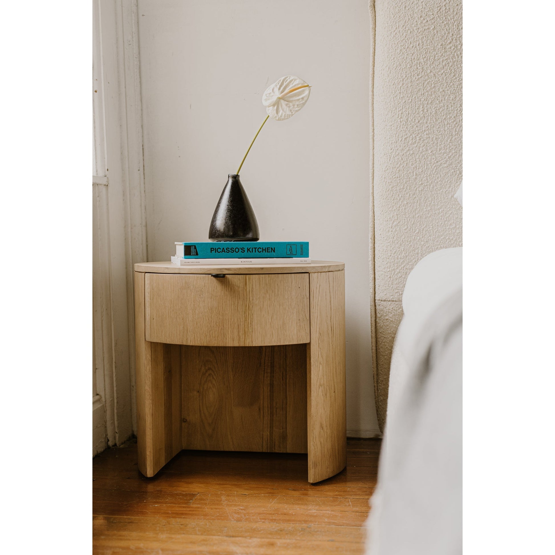 Theo Natural One Drawer Nightstand - Ornate Home