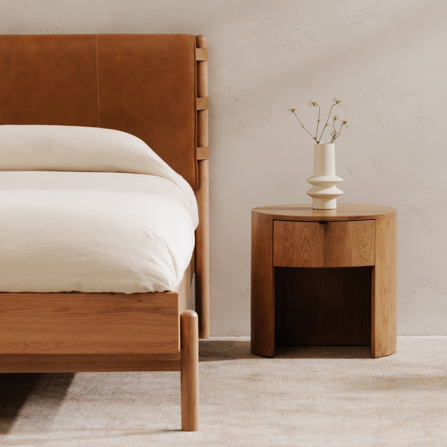 Theo Natural One Drawer Nightstand - Ornate Home
