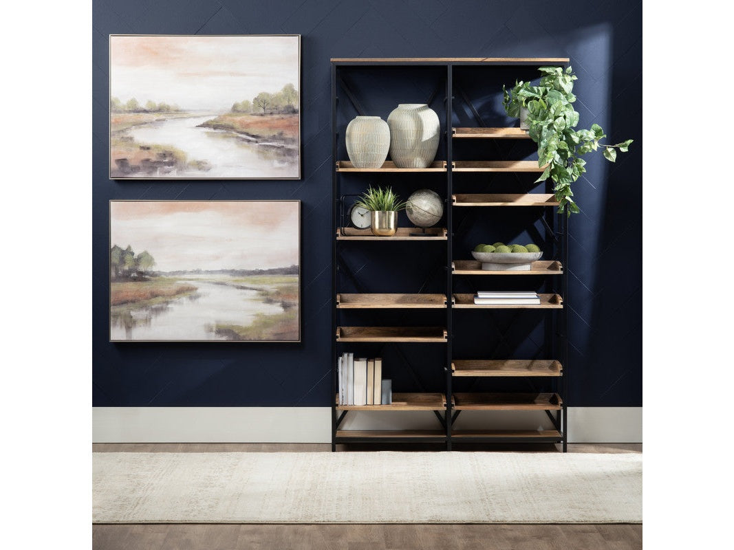 Thomas Road Brown/Black Double Etagere - Ornate Home