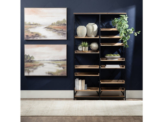 Thomas Road Brown/Black Double Etagere - Ornate Home