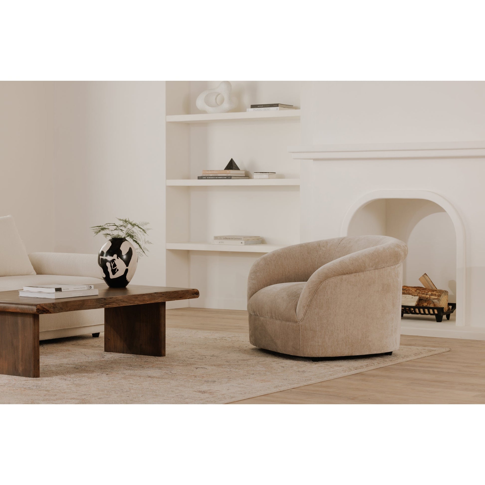 Thora Beige Lounge Chair - Ornate Home