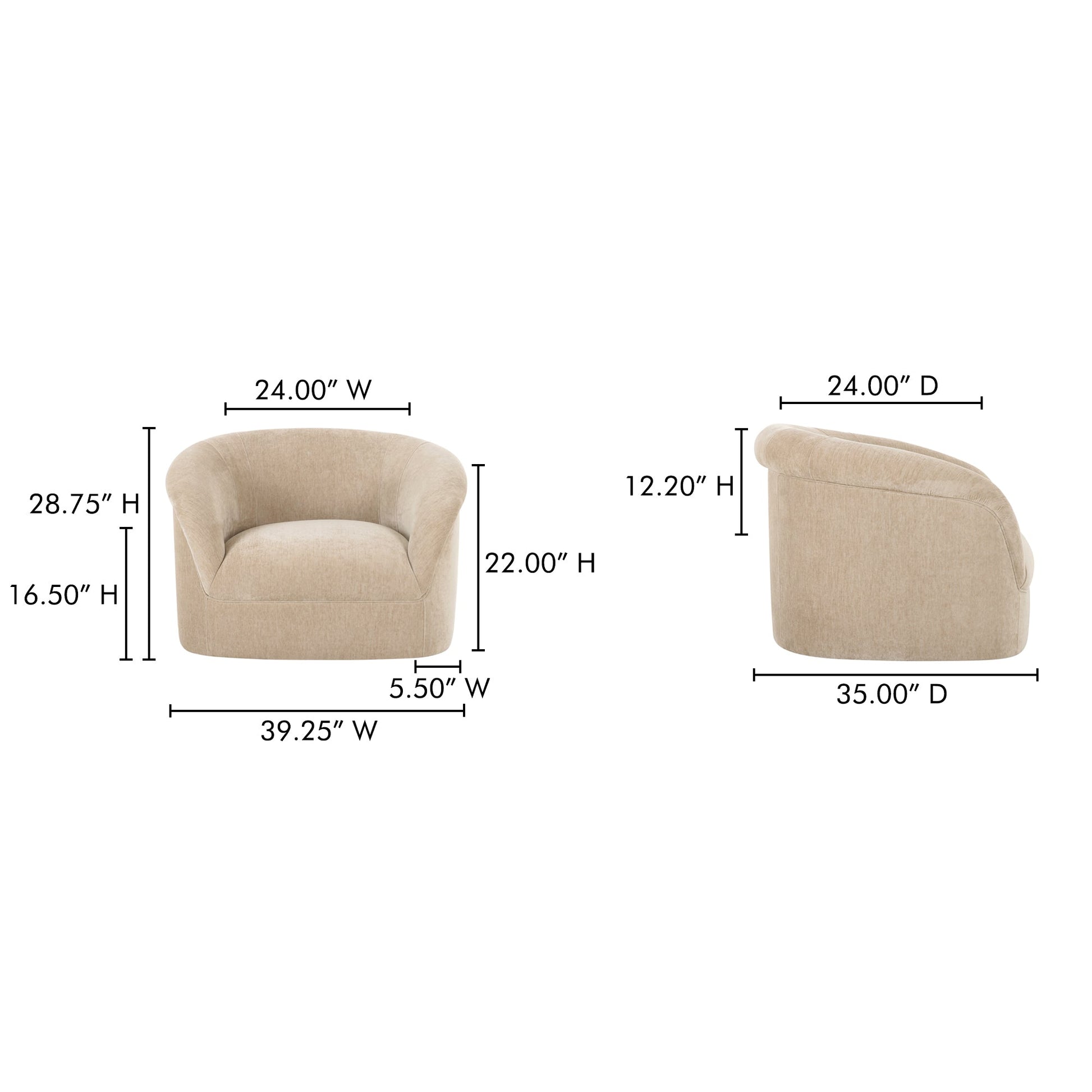 Thora Beige Lounge Chair - Ornate Home