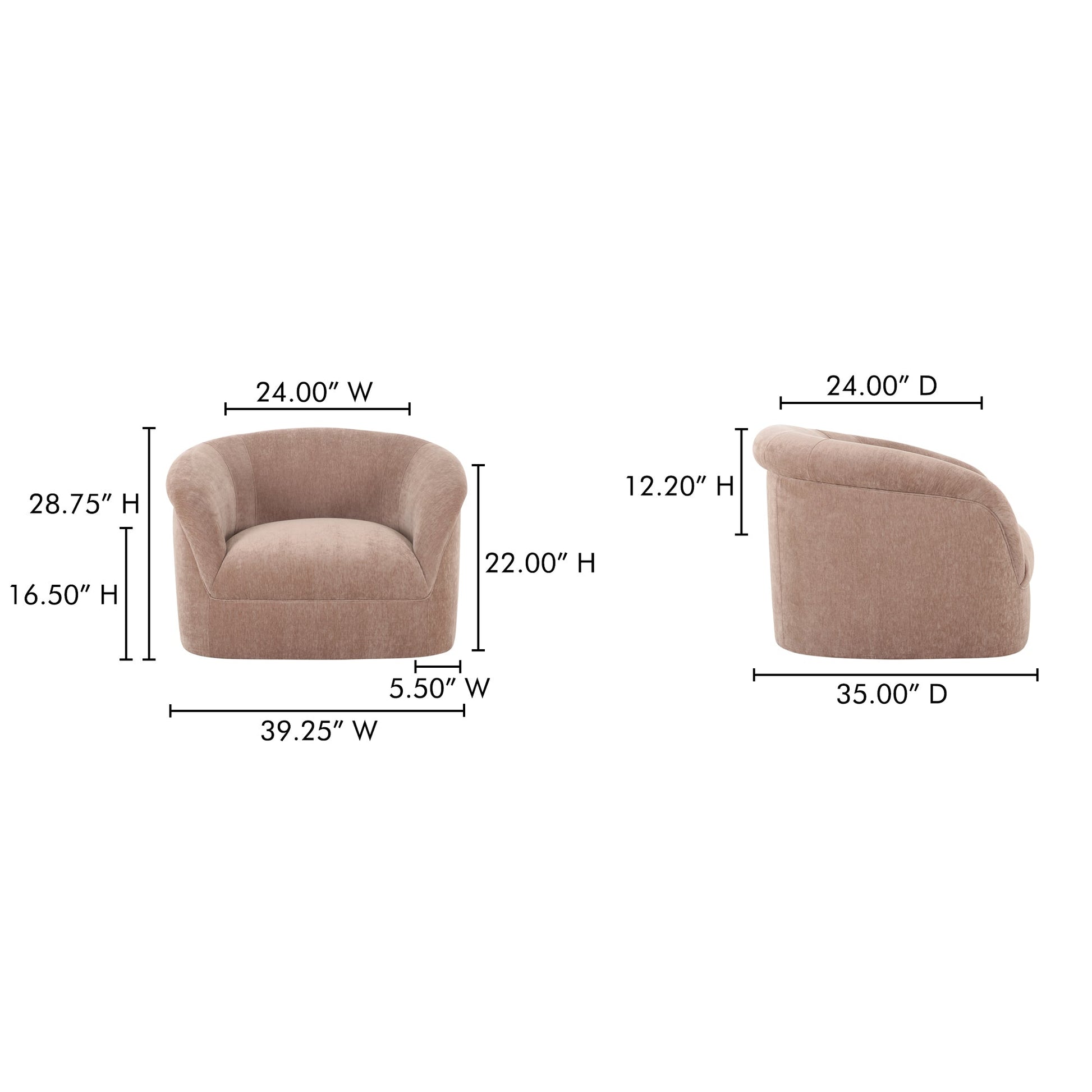 Thora Blush Lounge Chair - Ornate Home