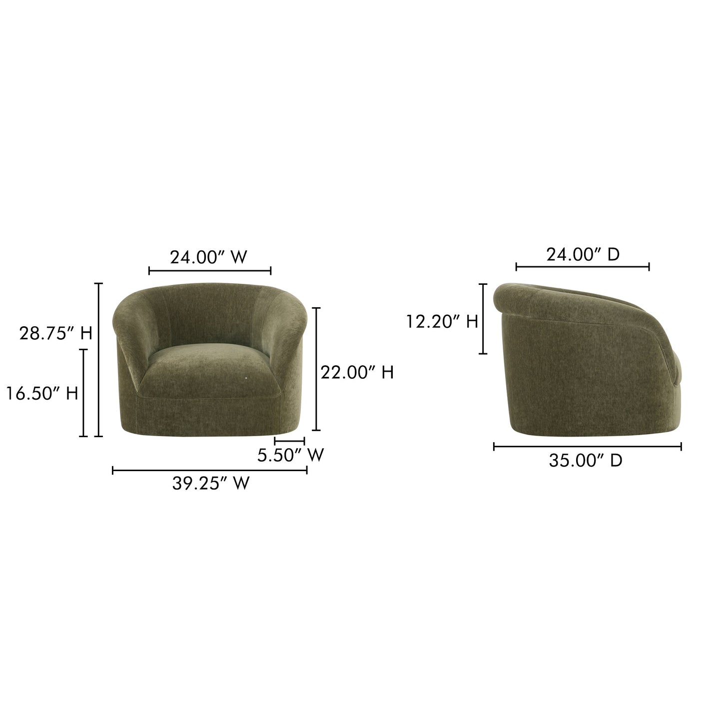 Thora Dark Green Lounge Chair - Ornate Home