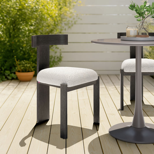 Tiana Black & Beige Outdoor Dining Chair - Ornate Home