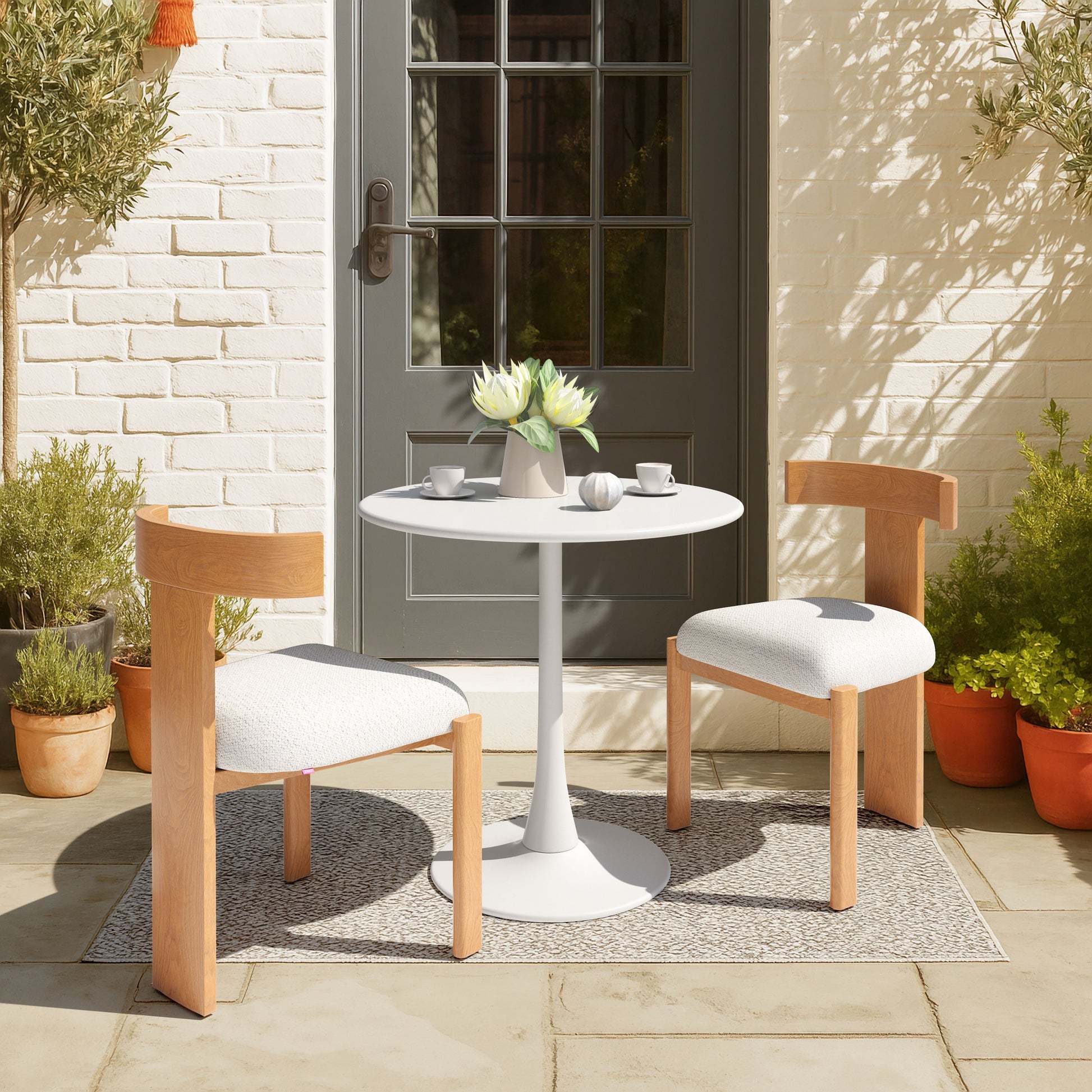 Tiana Natural & Beige Outdoor Dining Chair - Ornate Home