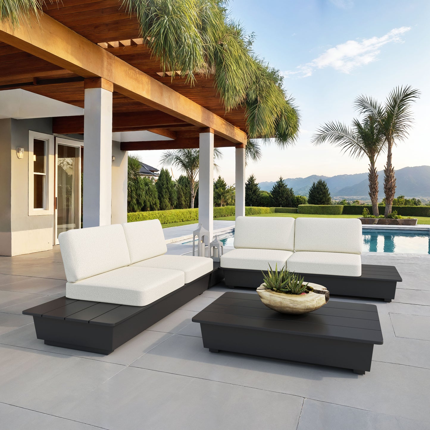 Tien Black Outdoor Coffee Table - Ornate Home