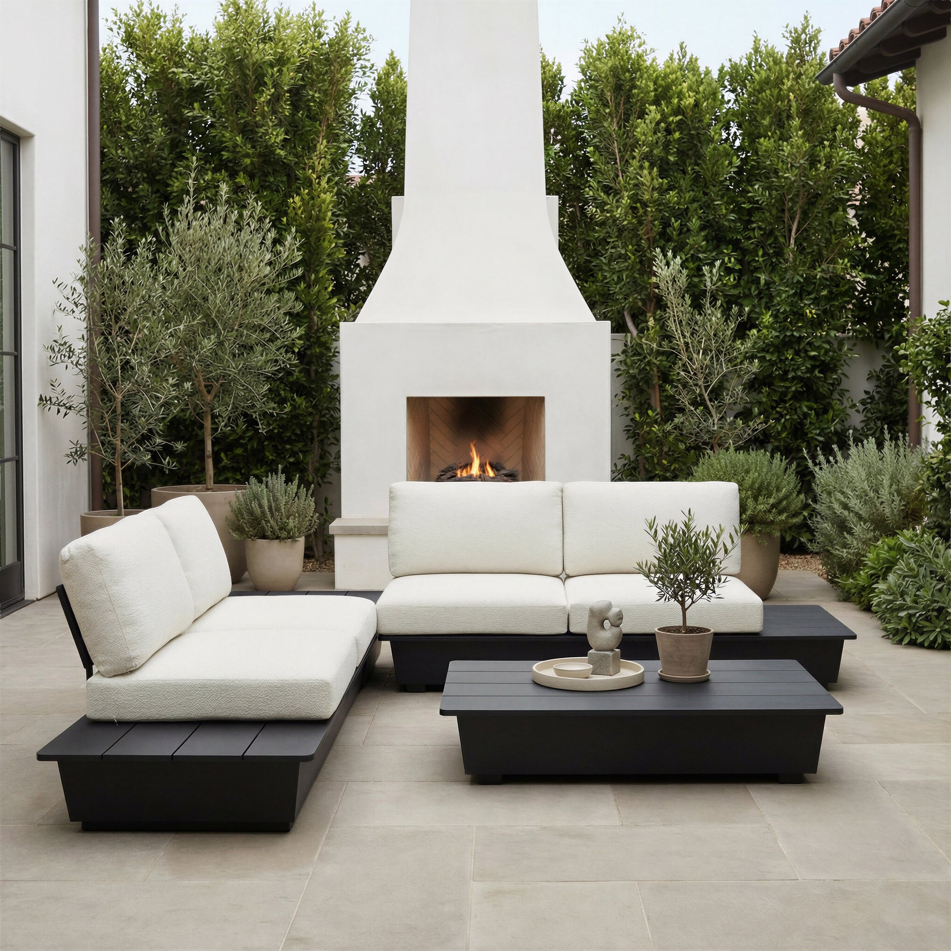 Tien Black Outdoor Side Table - Ornate Home