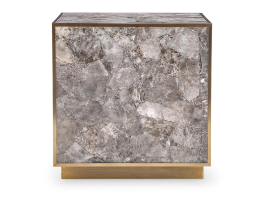 Tildon Smoky/Aged Brass Side Table - Ornate Home