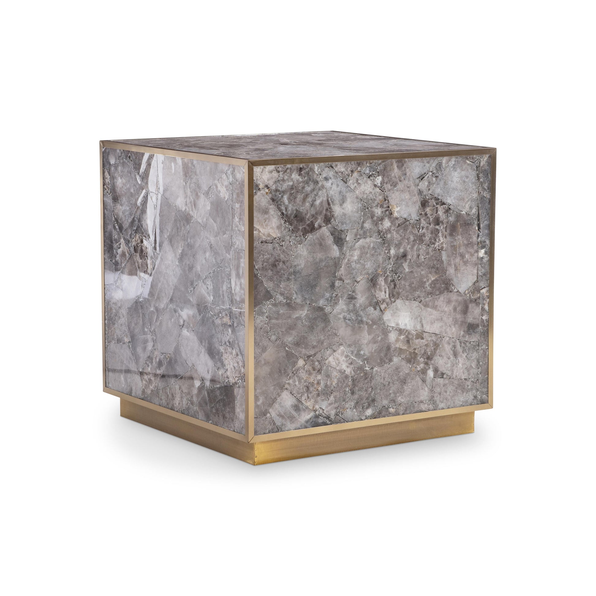 Tildon Smoky/Aged Brass Side Table - Ornate Home