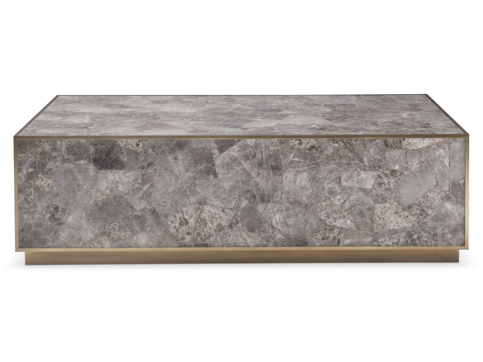 Tildon Smoky Quartz/Aged Brass Cocktail Table - Ornate Home