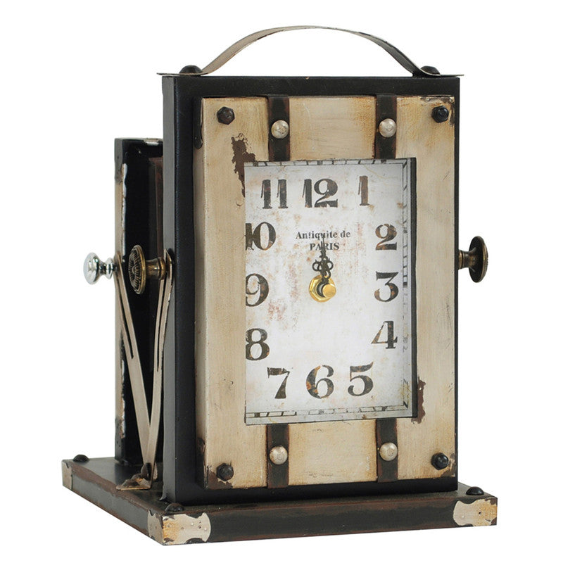 Time Flash Black/Brown Table Clock - Ornate Home