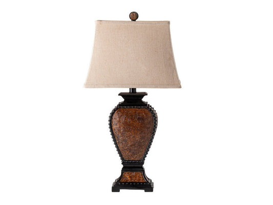 Tooled Leather Brown Table Lamp (Set of 2) - Ornate Home
