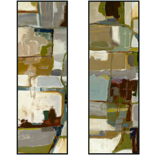 Topograph I & II Beige Painting 40x60 by Buddy Whitlock Painting (Set of 2) - Ornate Home