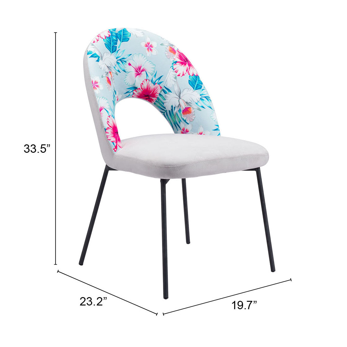 Torrey Gray Dining Chair (Set of 2) Multicolor Print & - Ornate Home
