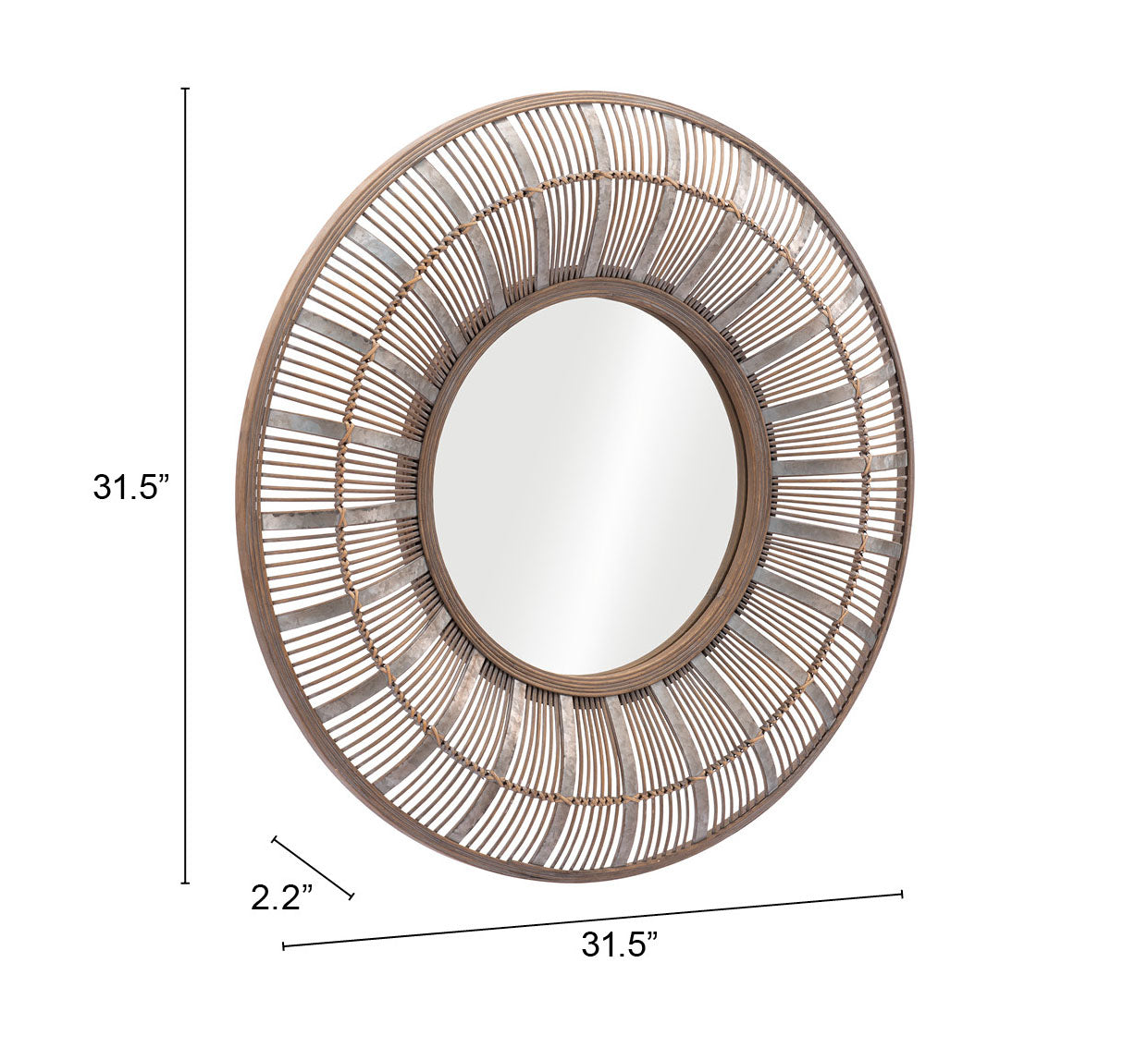 Toto Antique Brown Mirror - Ornate Home