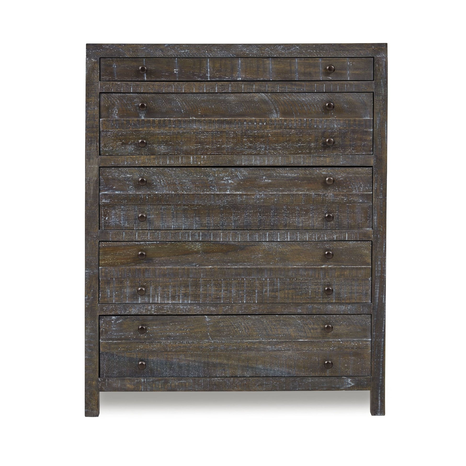Townsend Solid Wood Five Drawer Chest in Gunmetal - Ornate Home