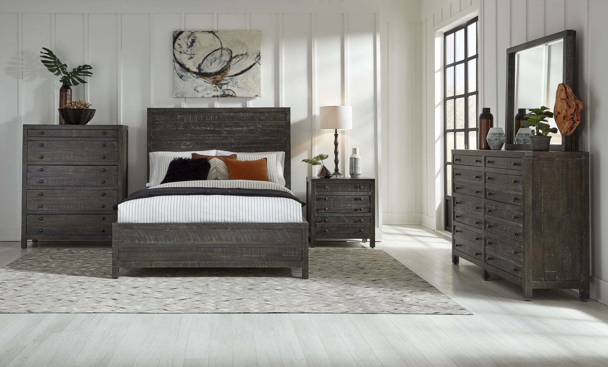 Townsend Solid Wood Three Drawer Nighstand in Gunmetal - Ornate Home