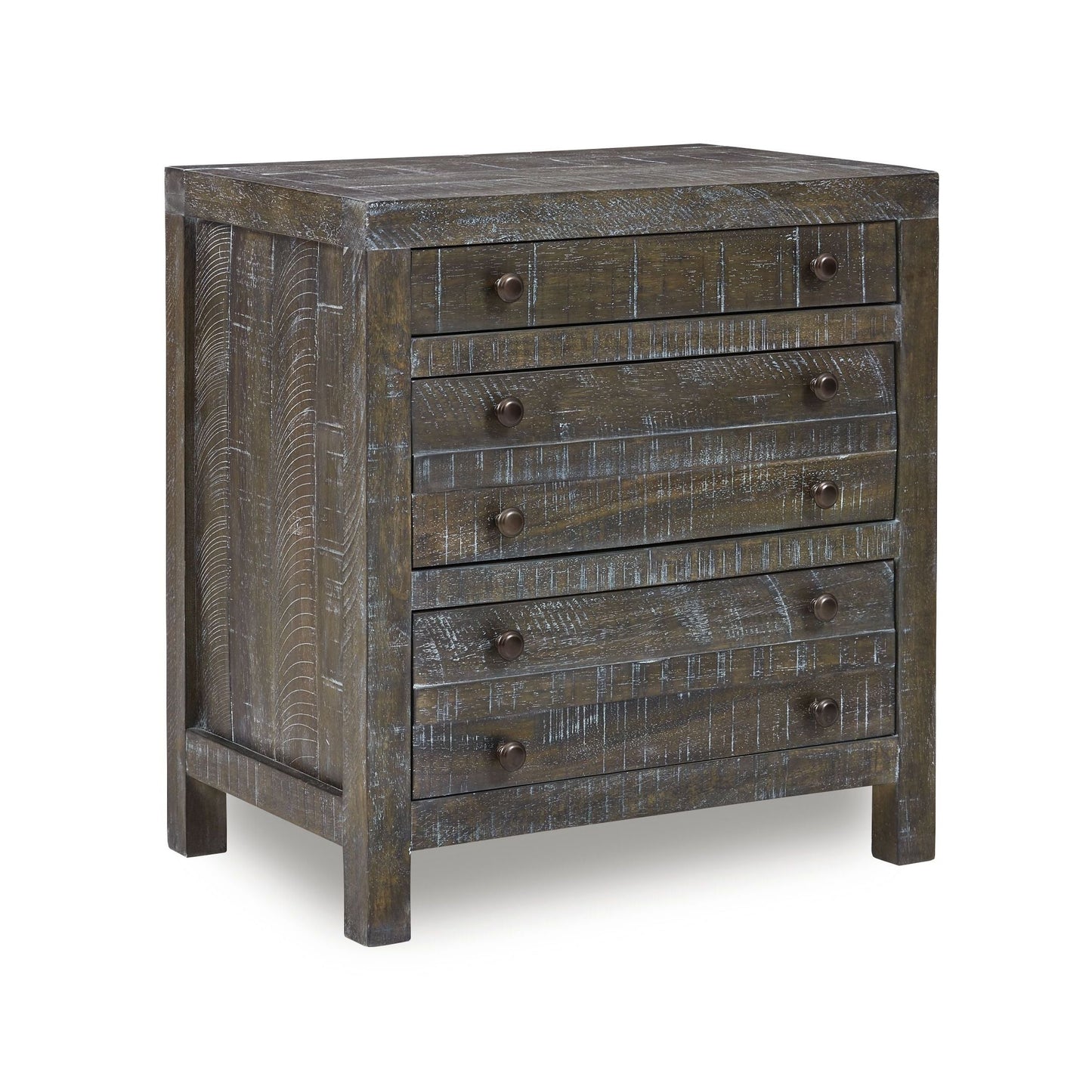 Townsend Solid Wood Three Drawer Nighstand in Gunmetal - Ornate Home