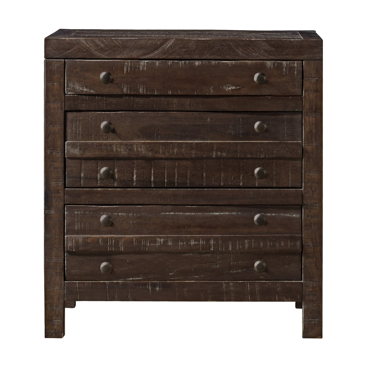 Townsend Three Drawer Solid Wood Nightstand in Java - Ornate Home