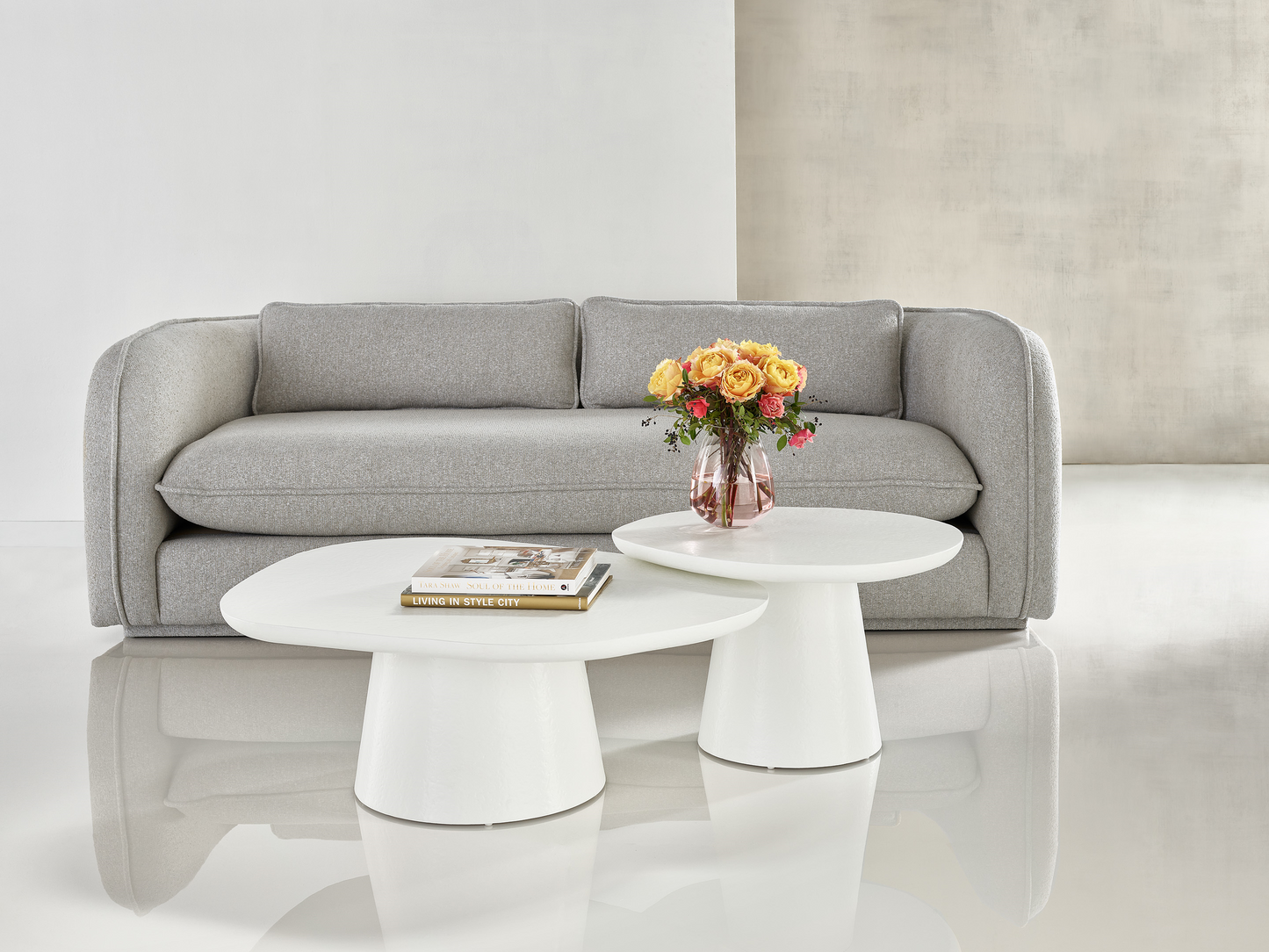 Tranquility Milky Mushroom Nesting Cocktail Tables - Ornate Home