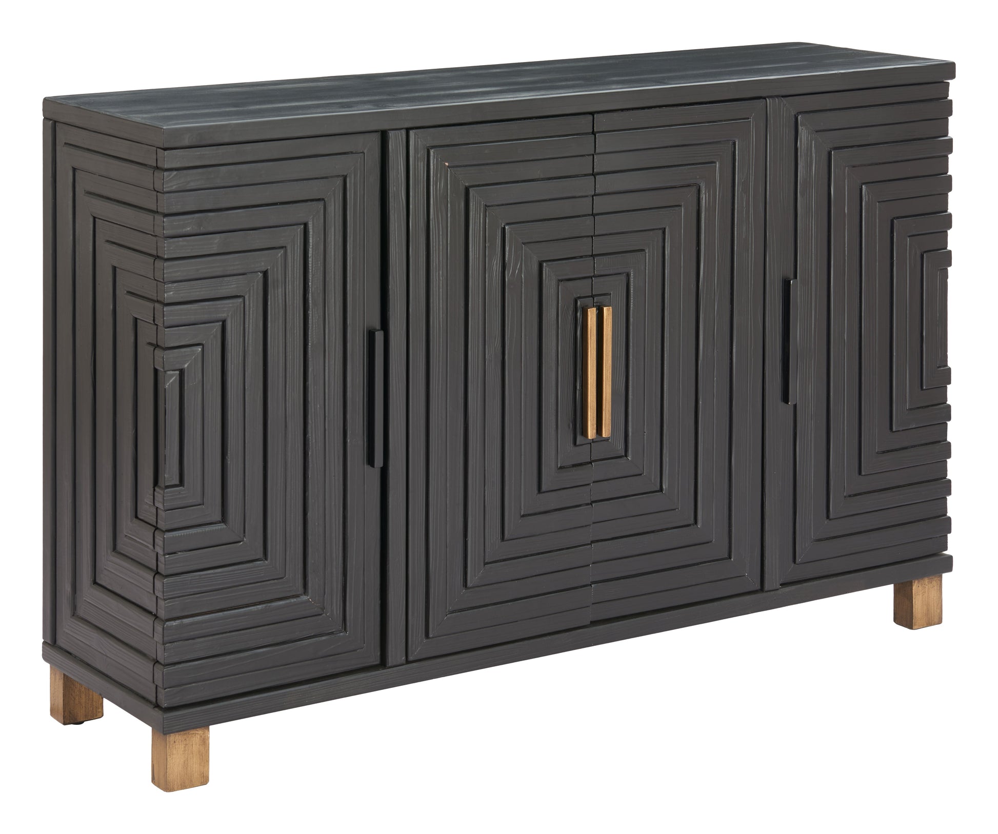 Trazo Black Cabinet - Ornate Home