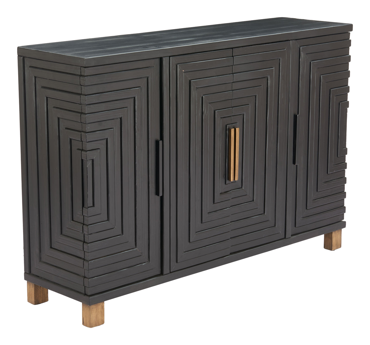Trazo Black Cabinet - Ornate Home