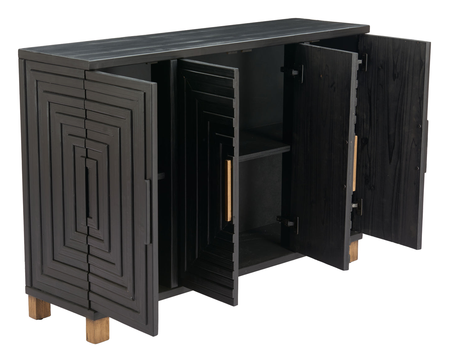 Trazo Black Cabinet - Ornate Home