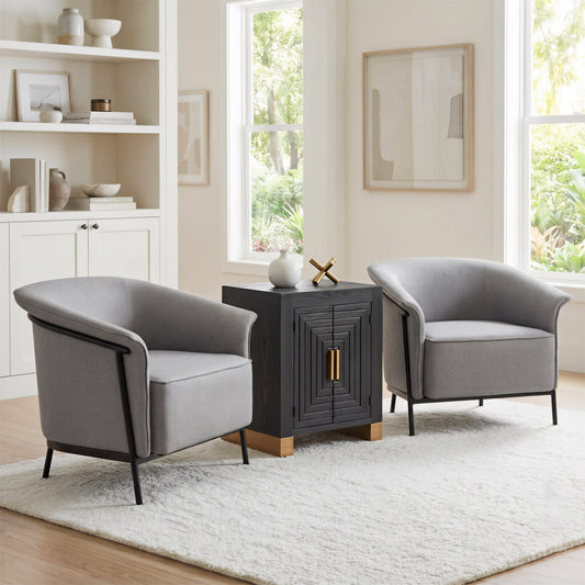 Trazo Black Side Table - Ornate Home