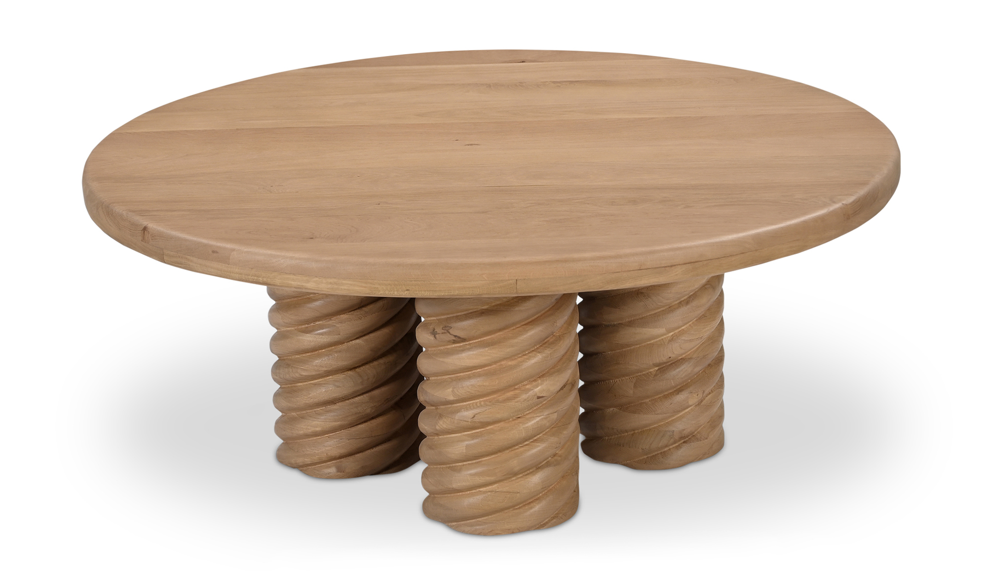 Treccia Oak Round Coffee Table Oak - Ornate Home