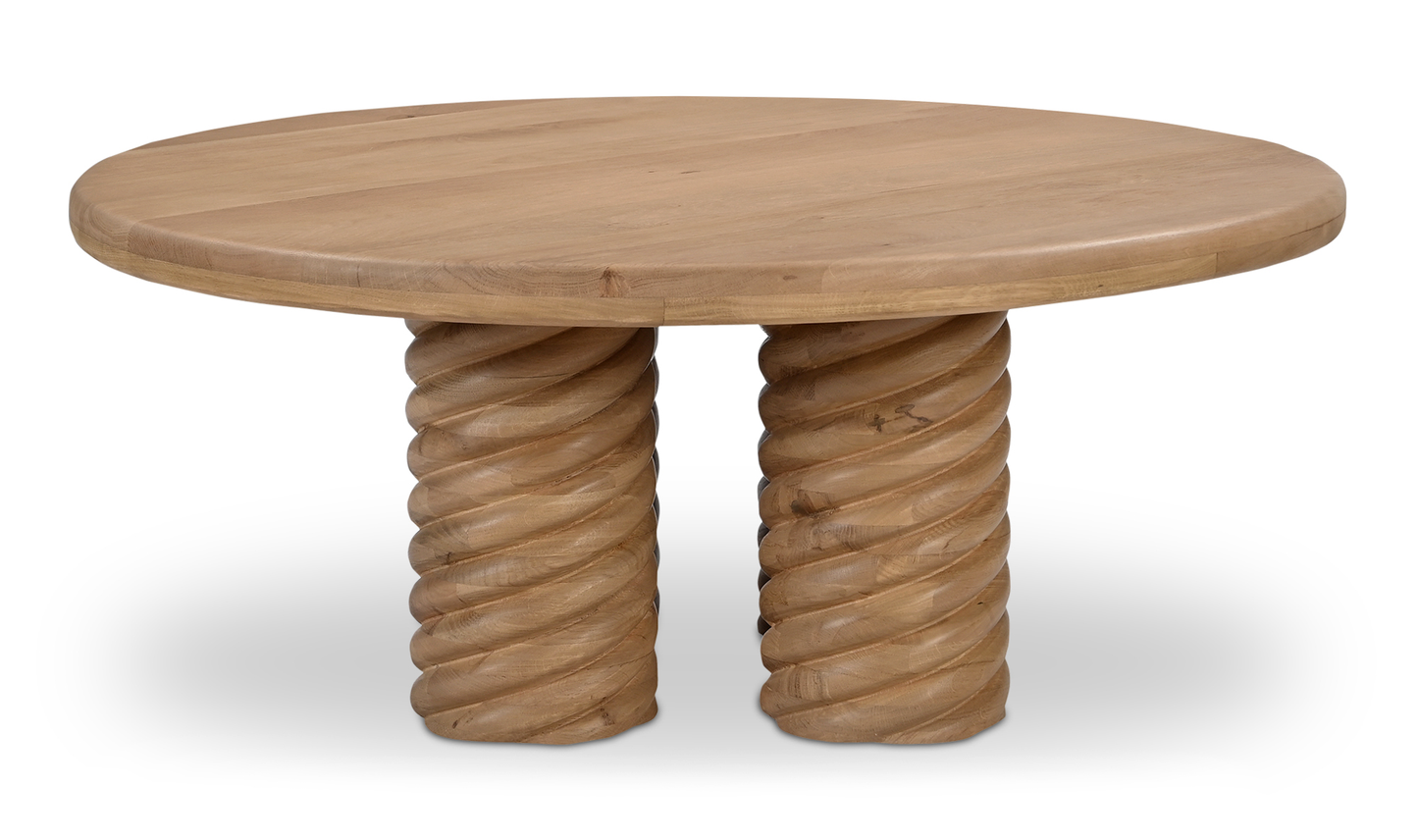 Treccia Oak Round Coffee Table Oak - Ornate Home
