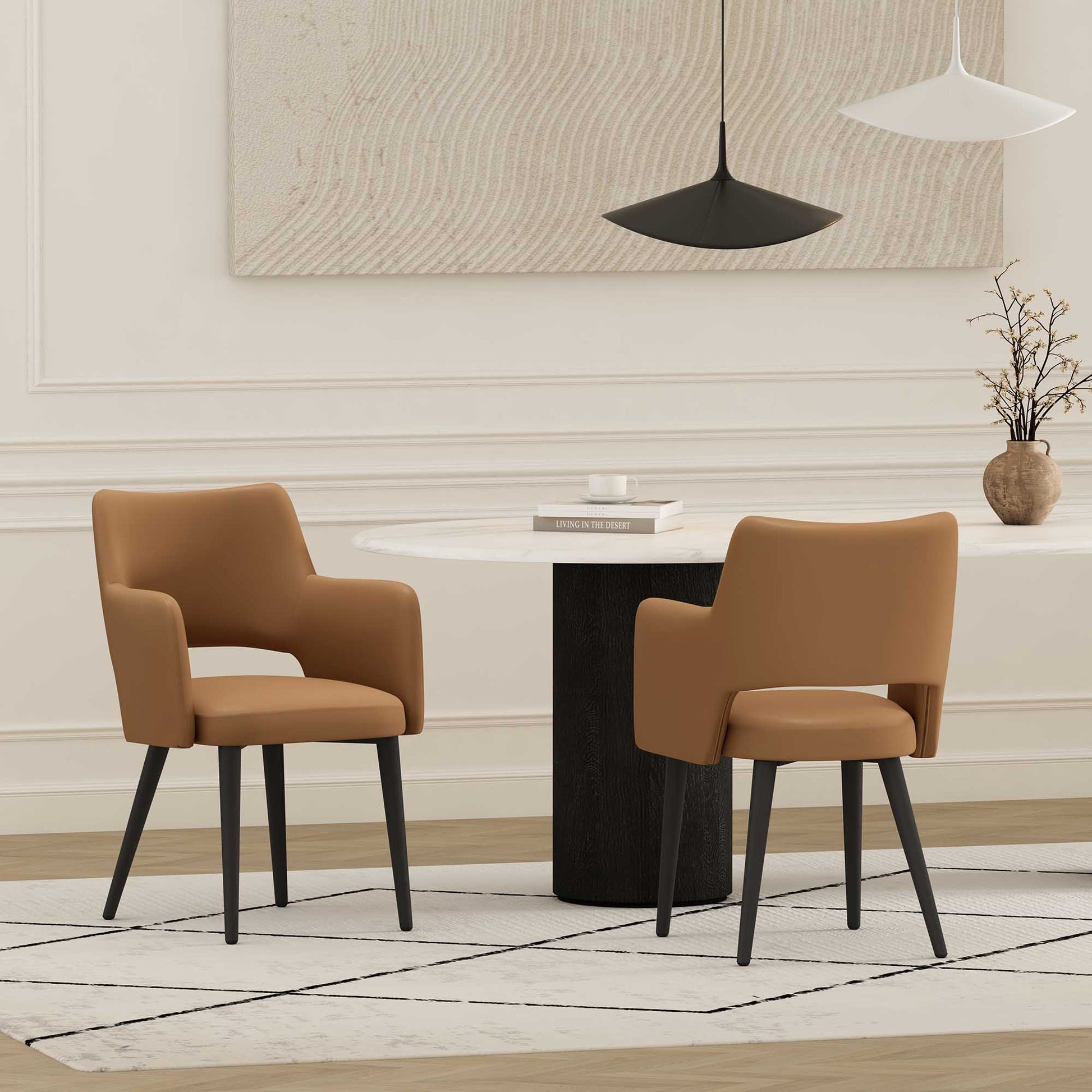 Tremont Dining Arm Chair in Saddle (set of 2) - Ornate Home