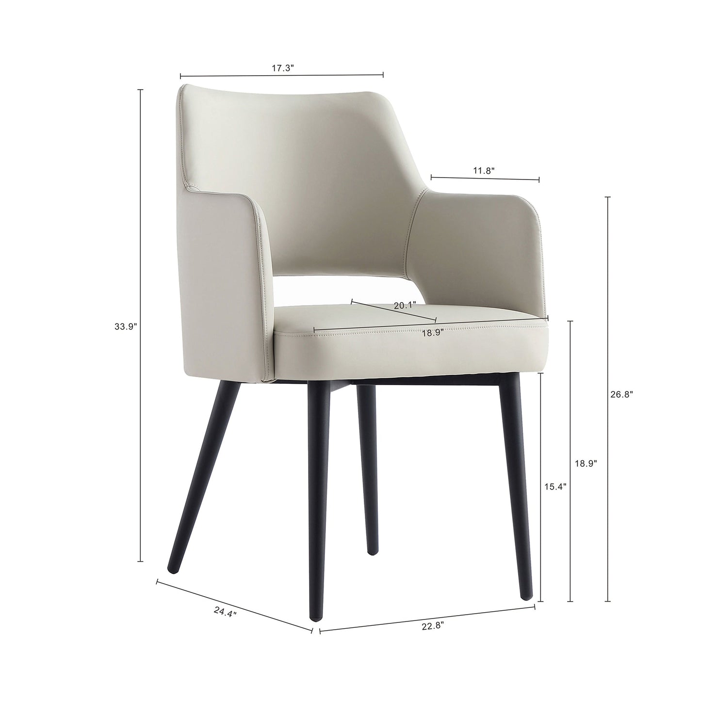 Tremont Dining Arm Chair in Stone - Ornate Home