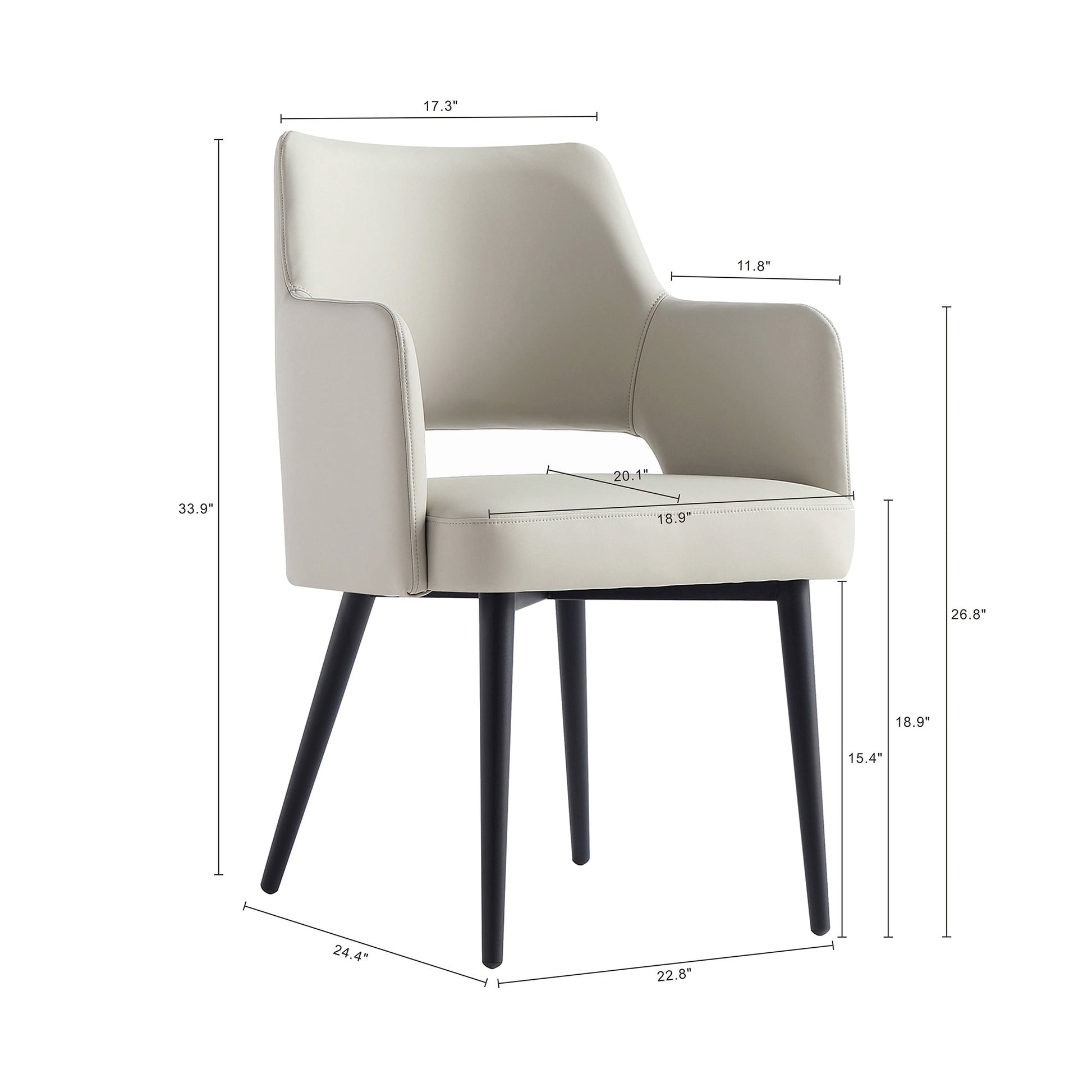 Tremont Dining Arm Chair in Stone - Ornate Home