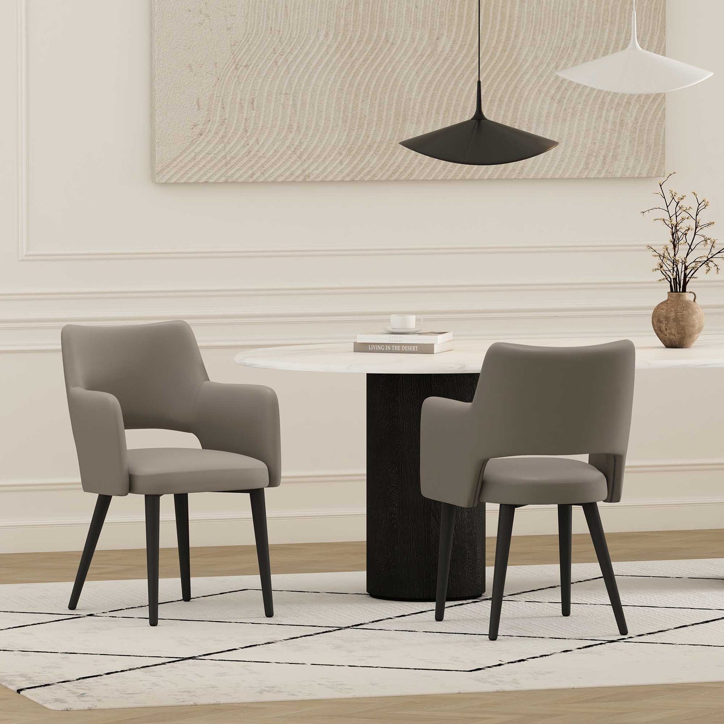 Tremont Dining Arm Chair in Taupe (set of 2) - Ornate Home