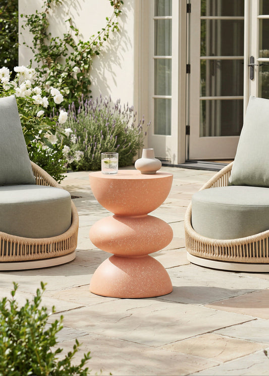 Tressa Terracotta Outdoor Side Table - Ornate Home